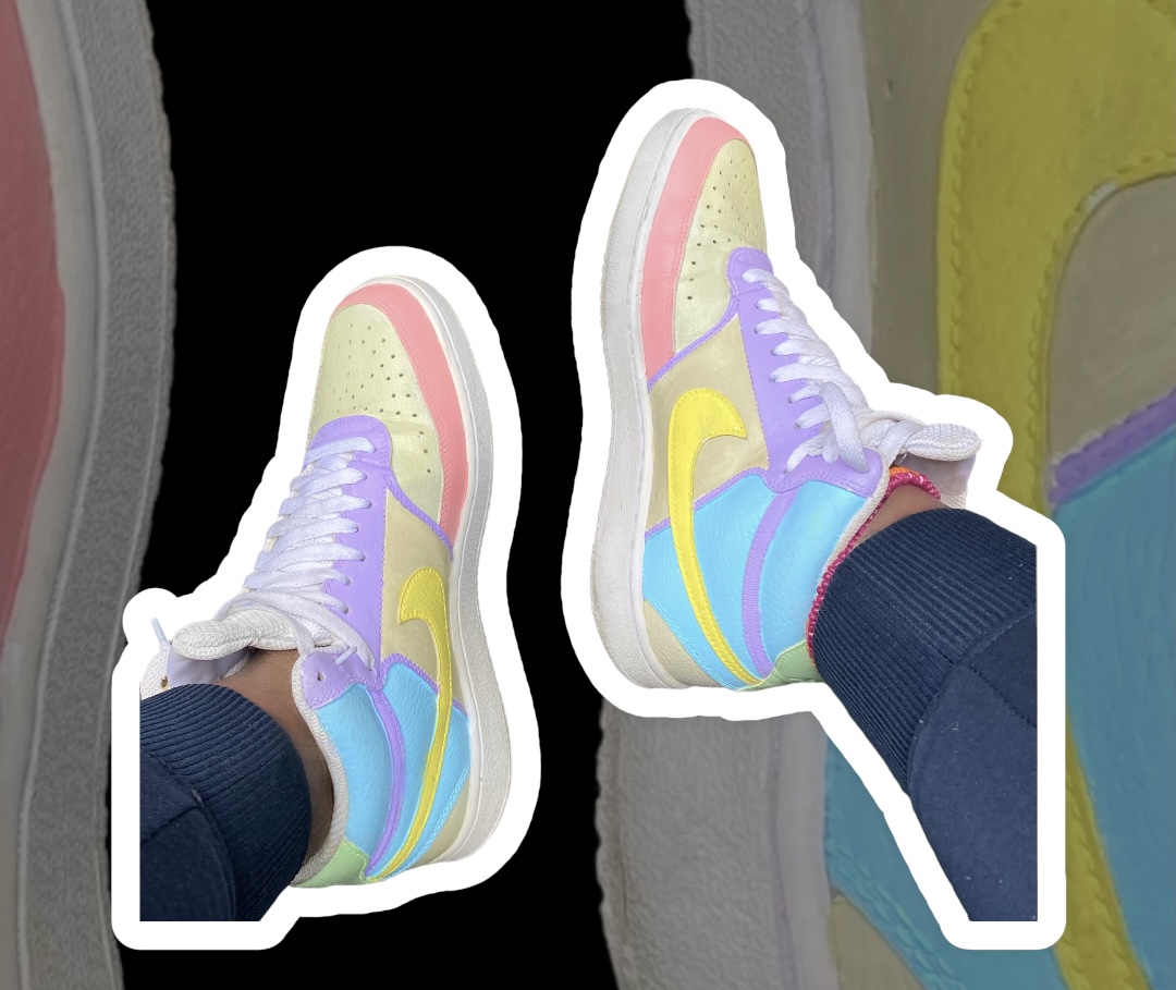 Alternate view of Pastel color-block sneakers